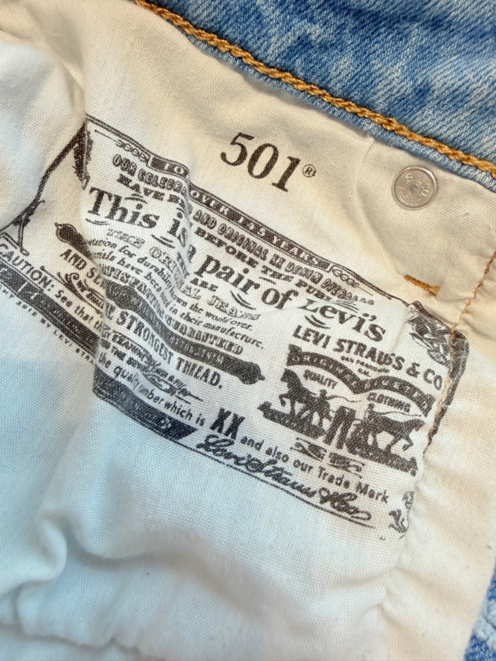 501 Levi's Light Blue High-Rise Straight Jeans Sz W25 - Picture 13 of 15